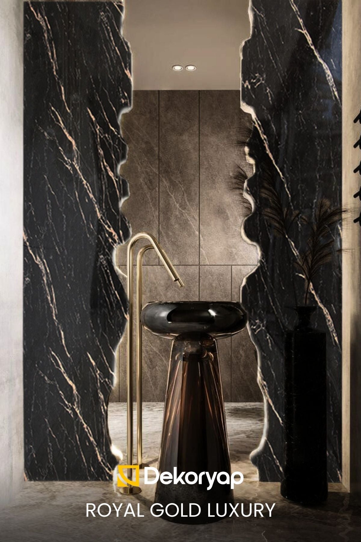 ROYAL GOLD LUXURY Mermer Desenli PVC Panel 122 x 244 CM