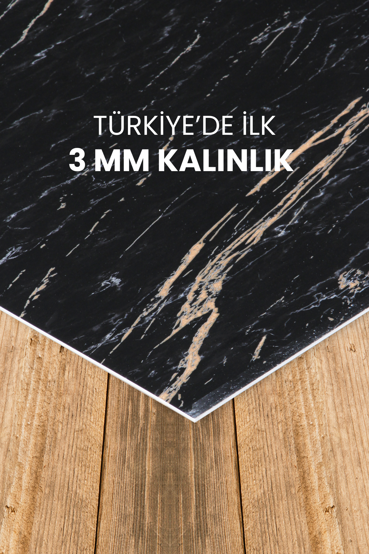 2'li Siyah Mermer Desenli Mutfak Duvar Kaplama Pvc Panel 61X244 cm