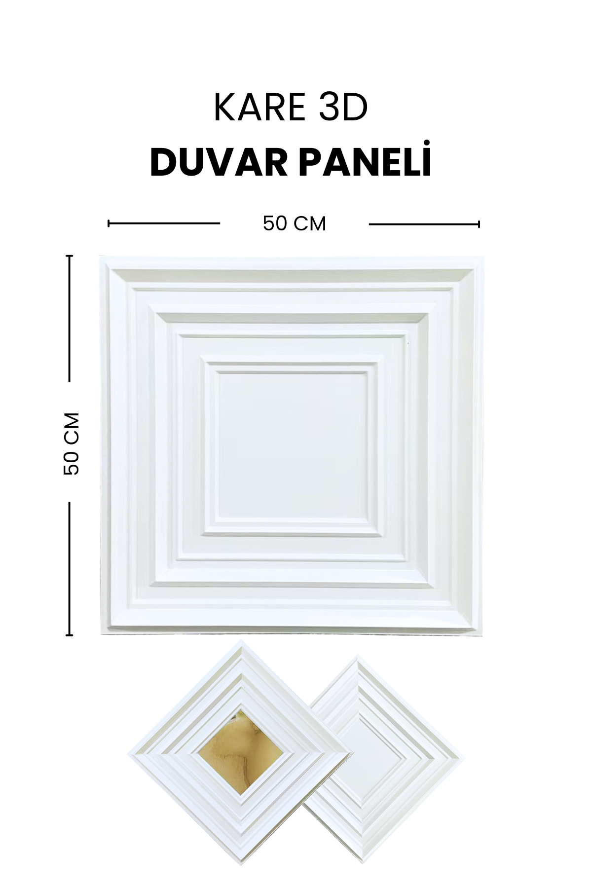 Kare 3D Duvar Paneli 50 x 50 CM