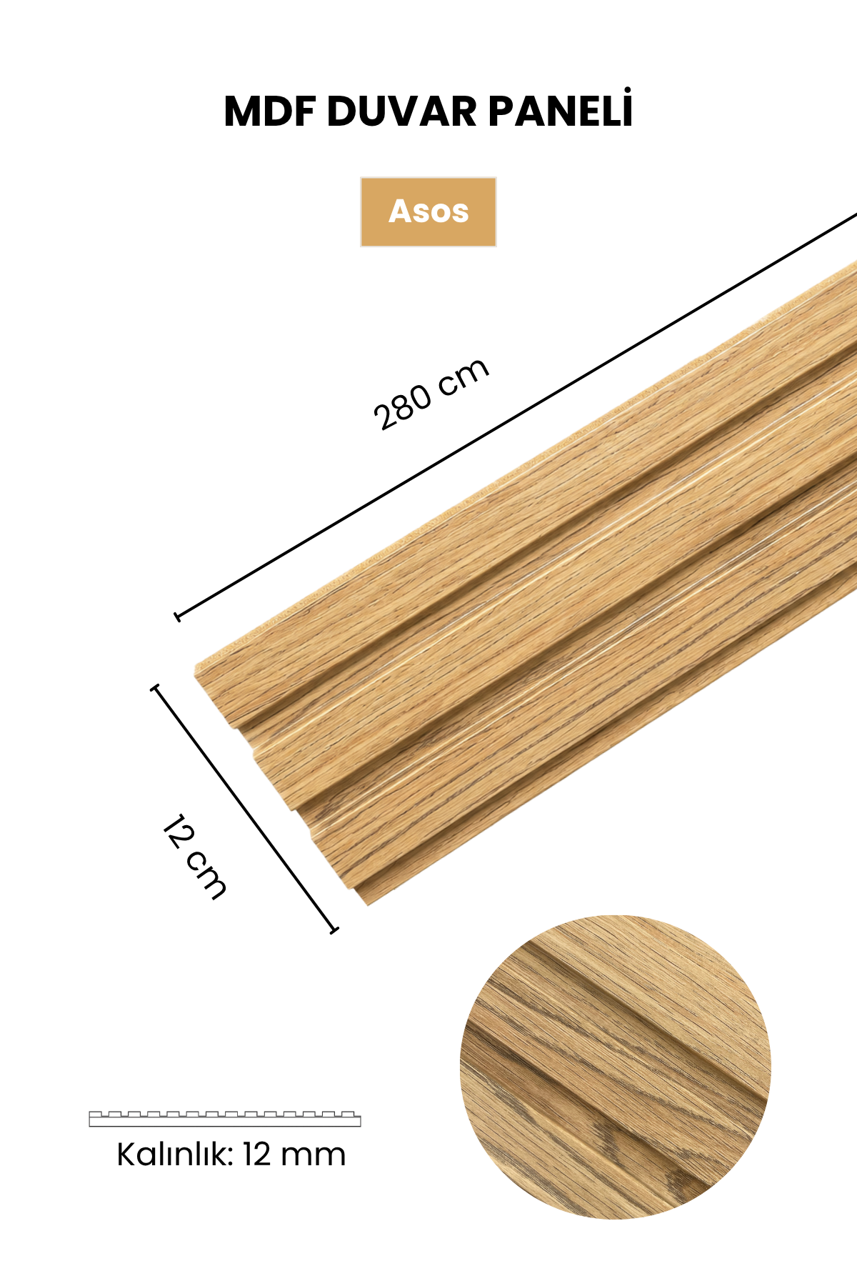 ASOS MDF Panel Lambri 12 x 280 CM