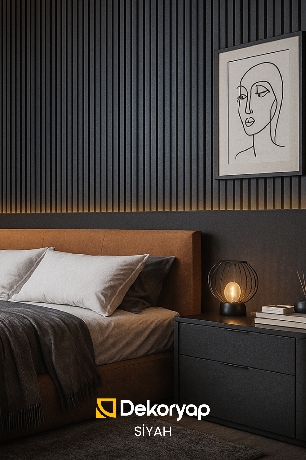 SİYAH Akustik Panel 100 x 280 CM