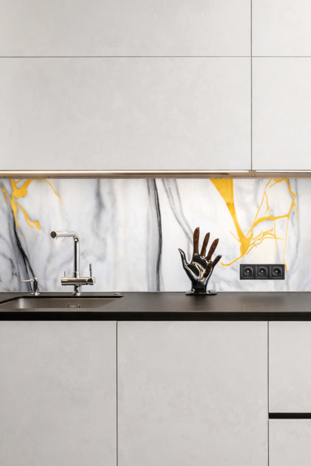 Beyaz Gold Mermer Desenli PVC Panel 122 x 244 CM Dekoryap