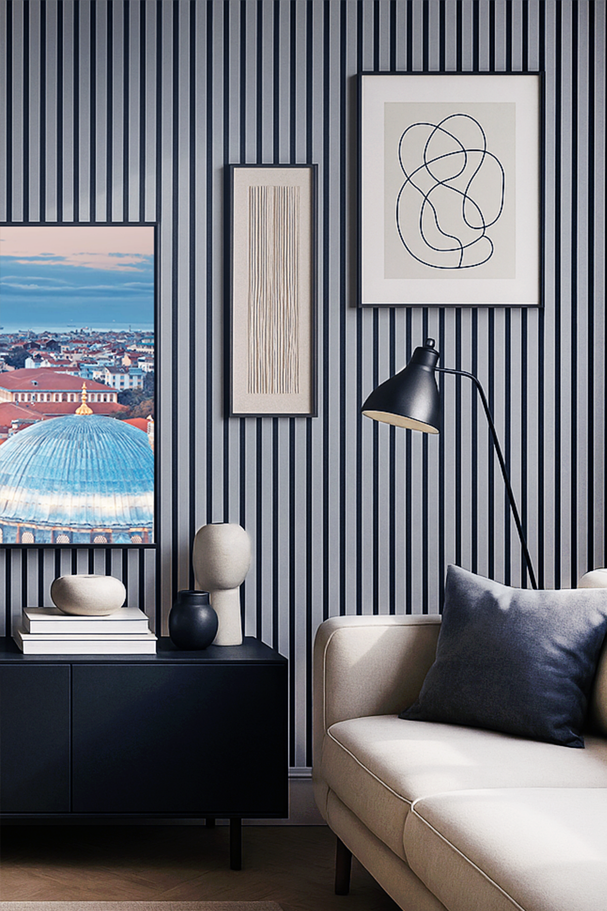 60x275 CM Premium Akustik Duvar Paneli AÇIK GRİ