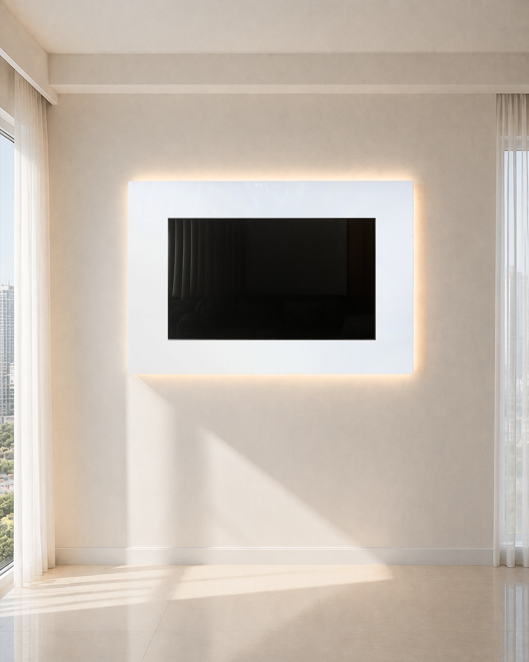 Düz Beyaz TV Ünitesi Seti Paket