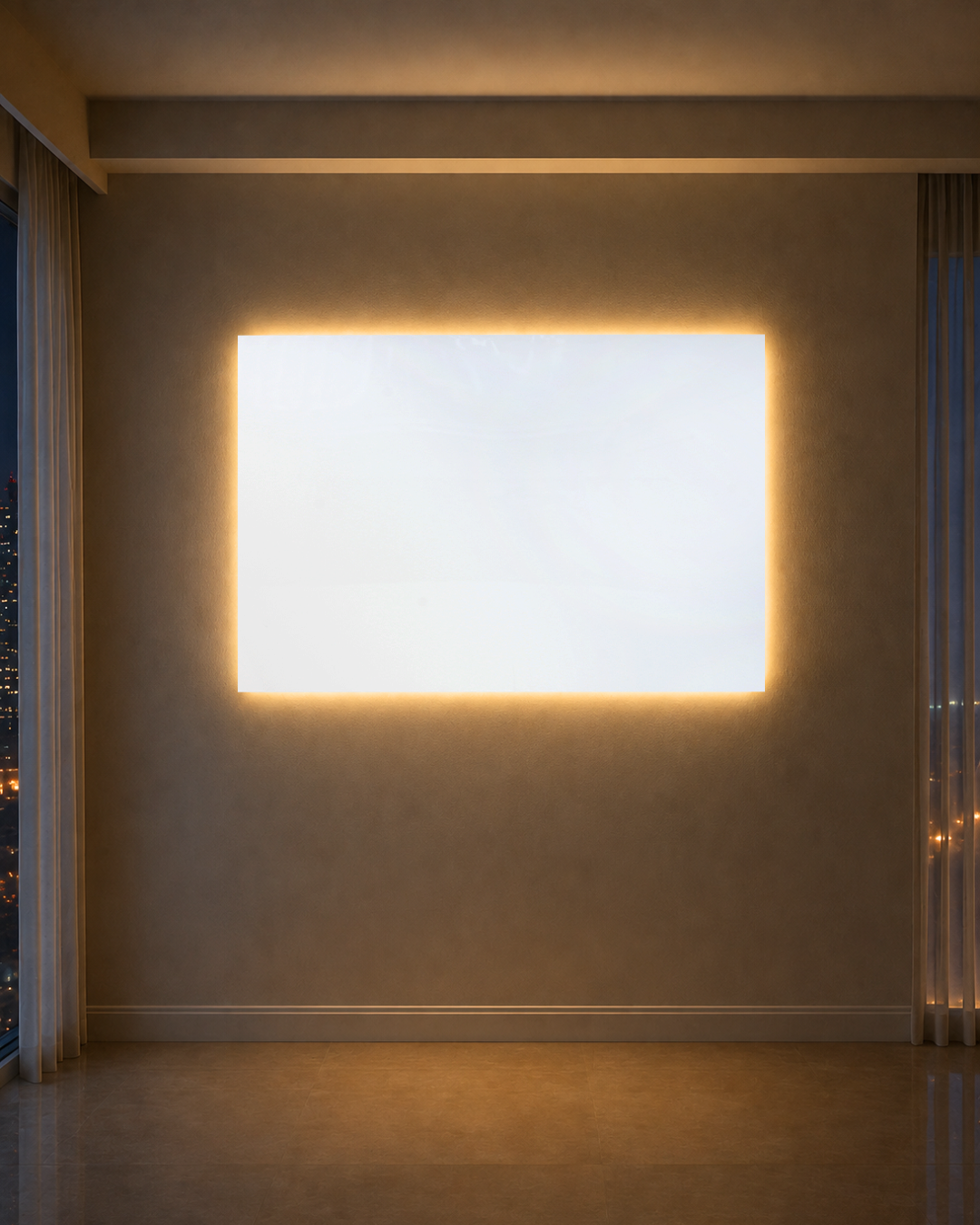Dekoryap TV Ünitesi Seti PVC Panel, TV Kasası ve RGB LED Paket 