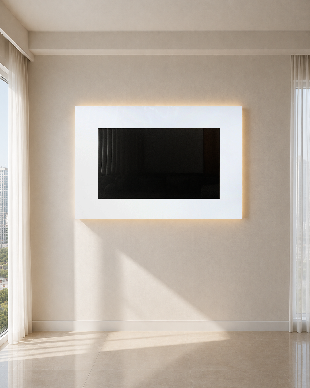 Dekoryap TV Ünitesi Seti PVC Panel, TV Kasası ve RGB LED Paket 