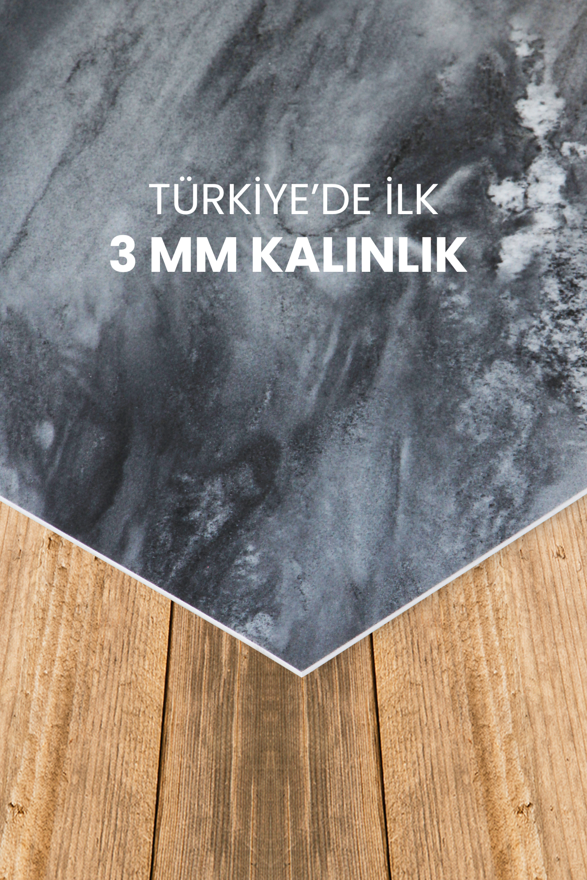 2'li Gri Mermer Desenli Mutfak Duvar Kaplama Pvc Panel 61X244 cm