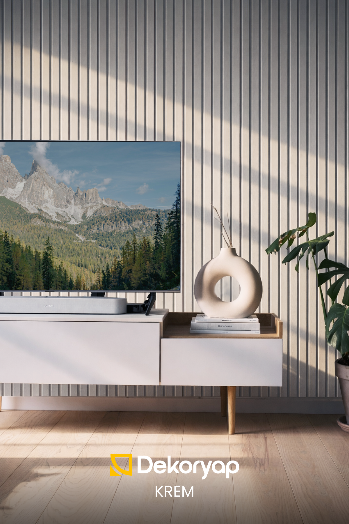 Dekoryap MDF Duvar Paneli KREM 15 × 280 cm