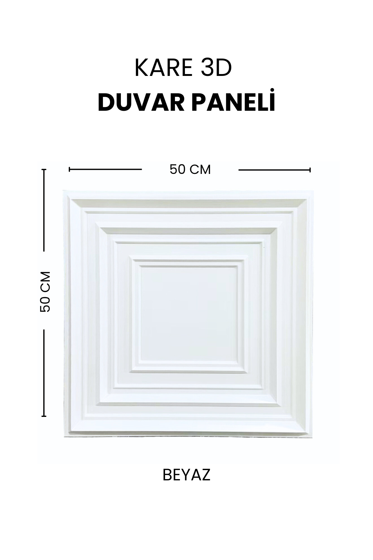 Kare 3D Duvar Paneli 50 x 50 CM - Dekoryap