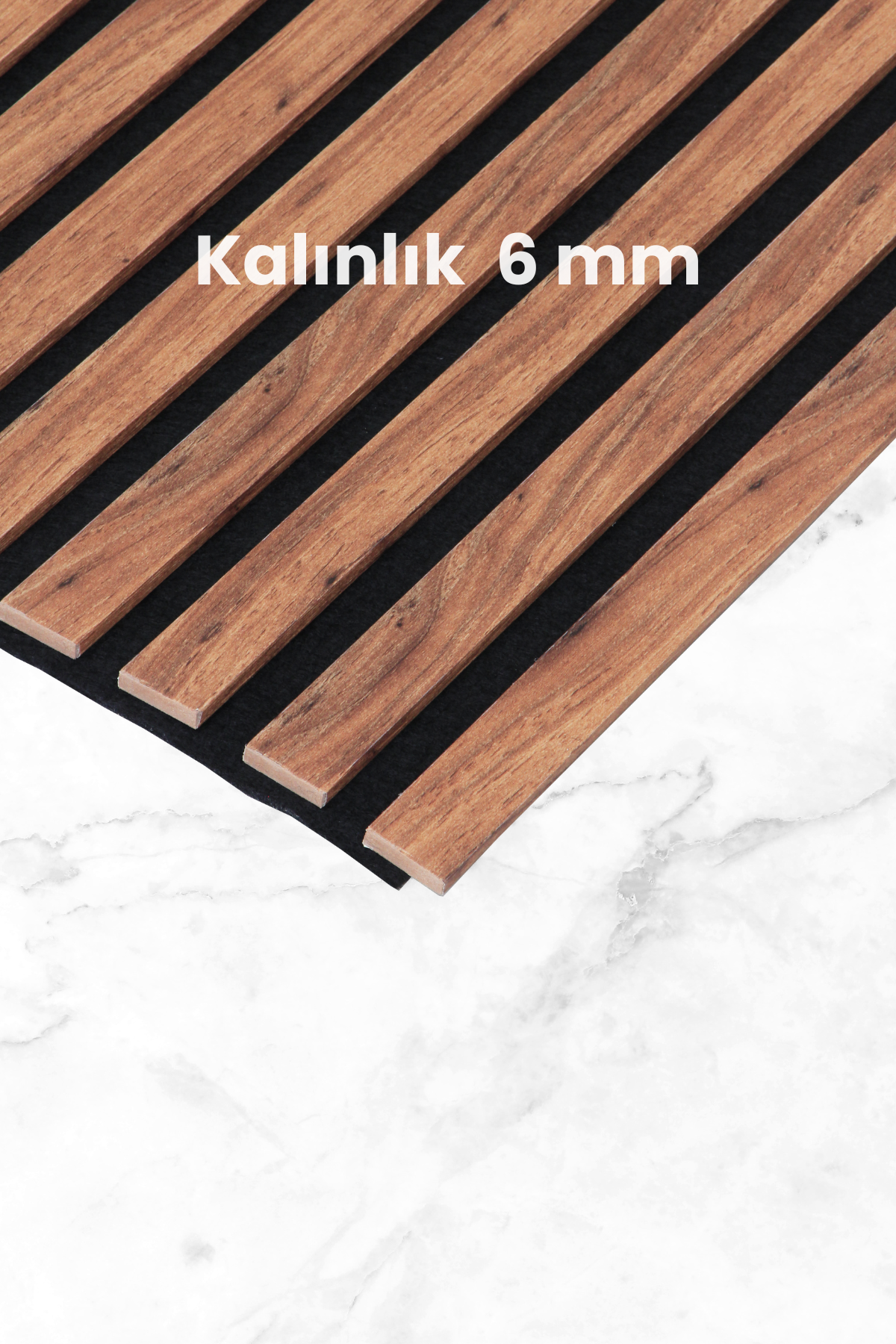 Kare Mdf Çıtalı Akustik Duvar Paneli 60 x 60 CM