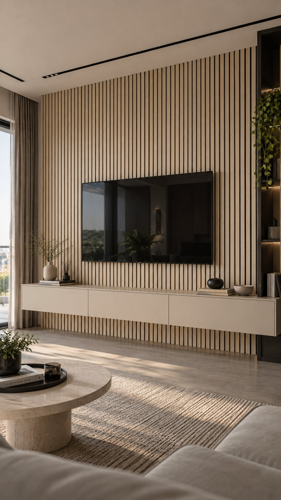 Krem Premium Akustik Panel 60 x 280 CM