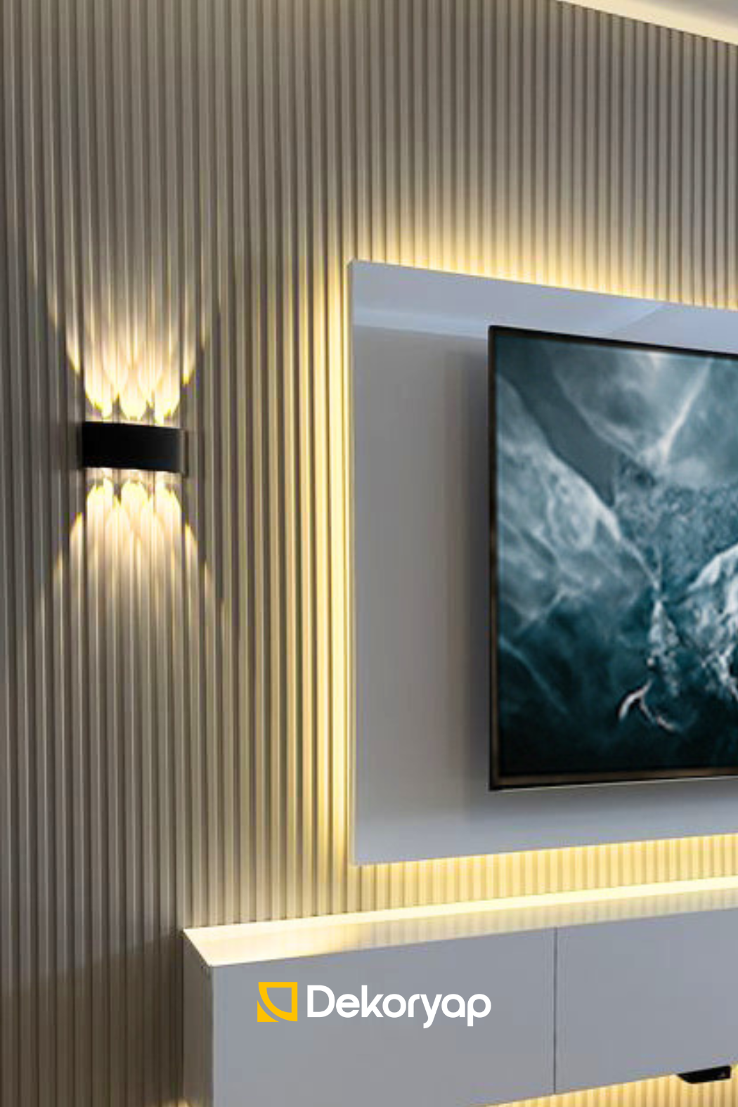 TV Ünitesi Duvar Aplik 3 Alt 3 Üst Işıklı  - LED Aplik 6W