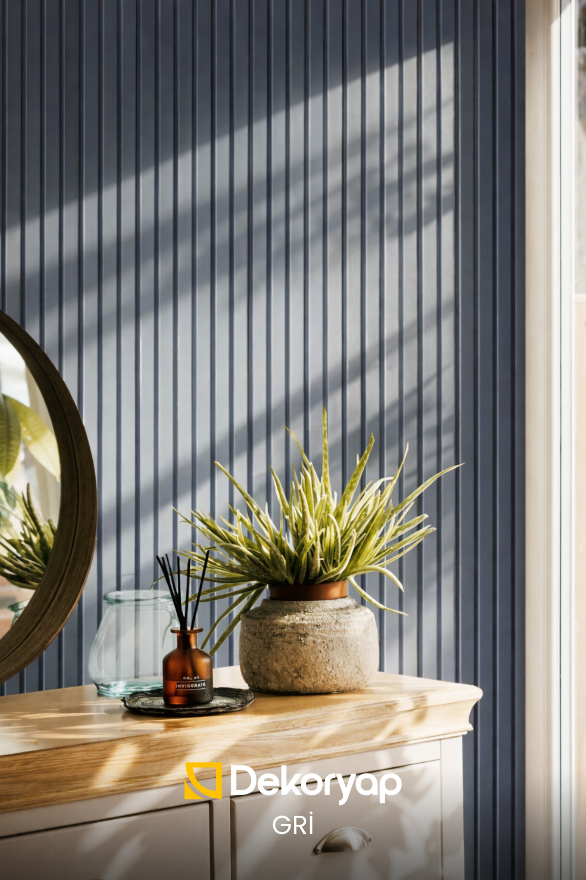 Dekoryap MDF Duvar Paneli Koyu Gri 15 × 280 cm