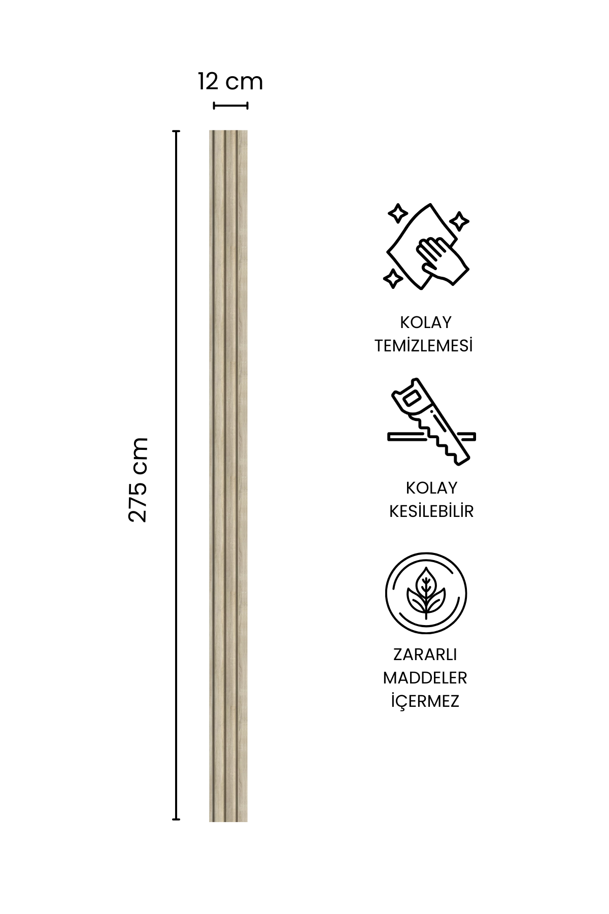 SONOMA OAK MDF Panel Lambri 12 x 275 CM - Dekoryap