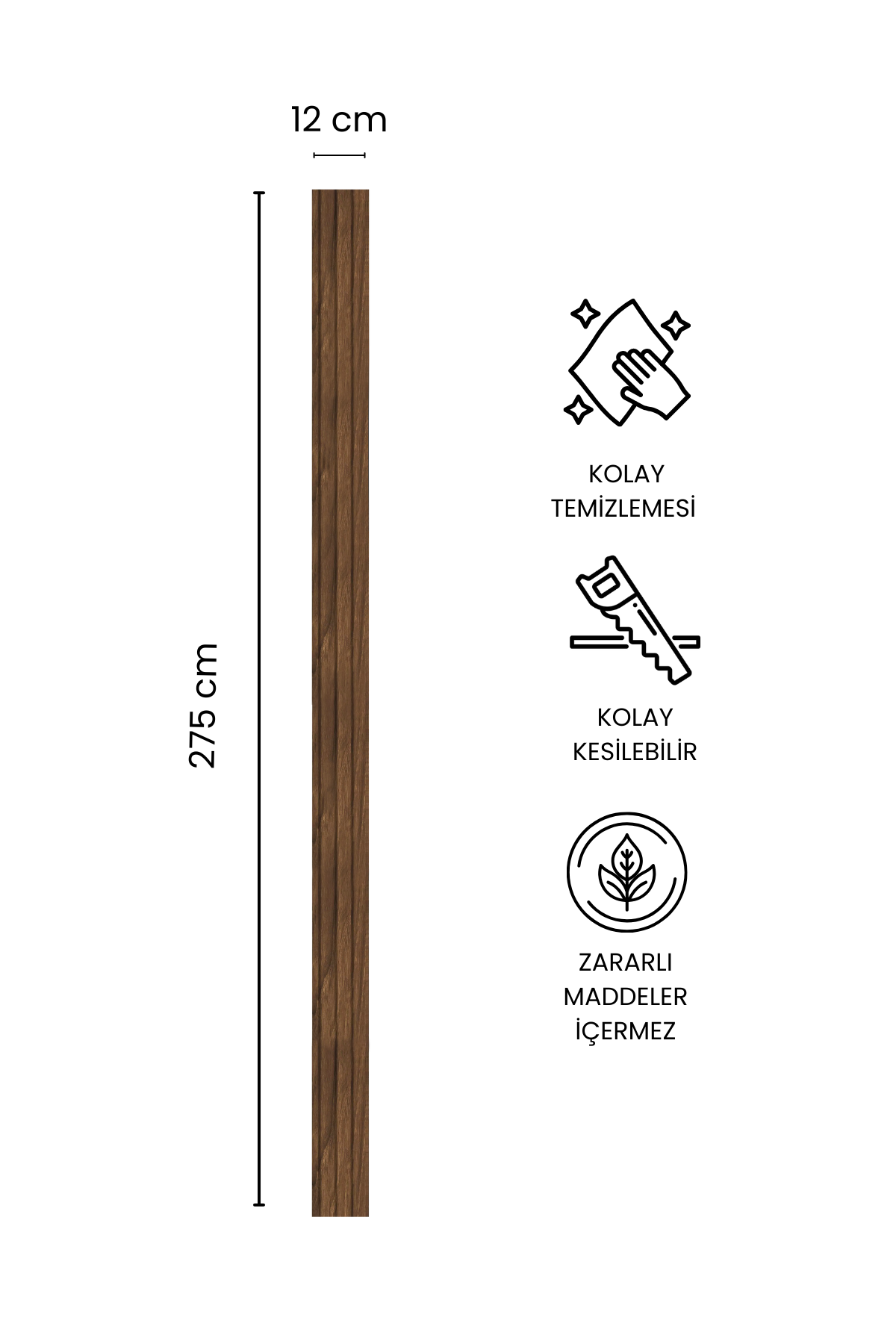CATANIA OAK MDF Panel Lambri 12x 275 CM
