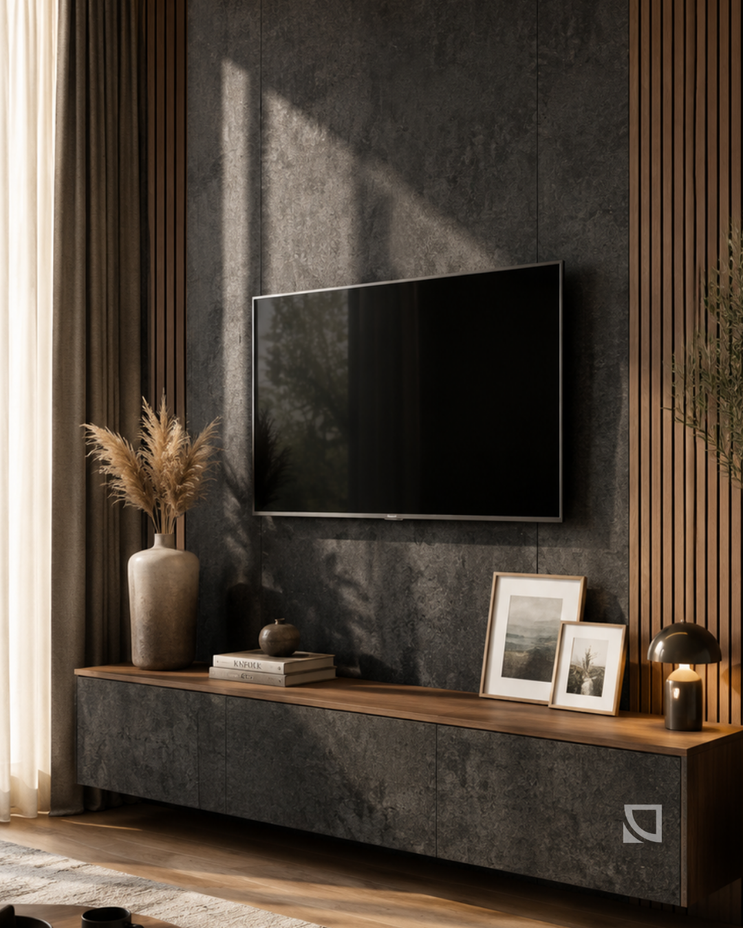DEKORYAP SİYAH OBSİDYEN TAŞ DESENLİ MAT PVC PANEL 122 x 244 CM