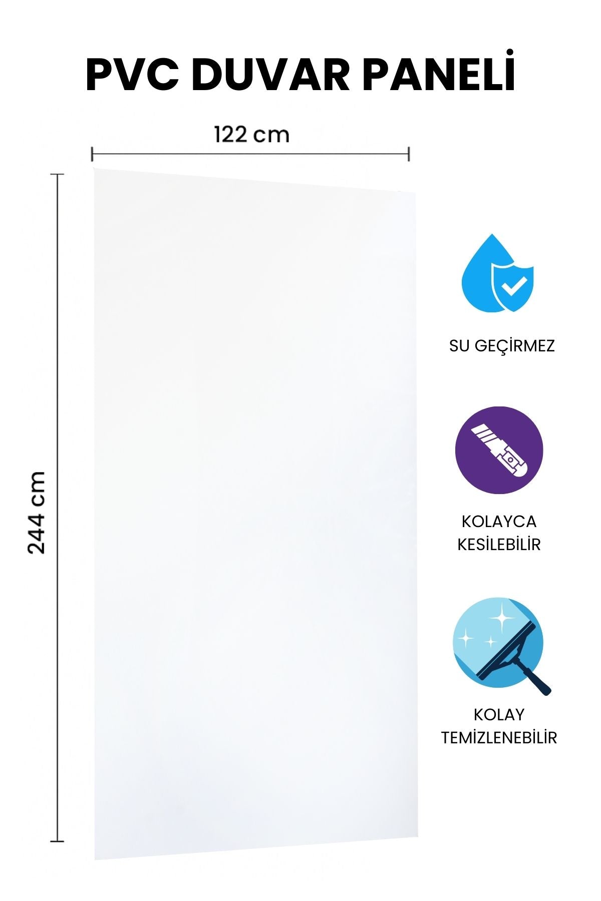 WHITE BELGIUM ONE Mermer Desenli PVC Panel 122 x 244 CM - Dekoryap