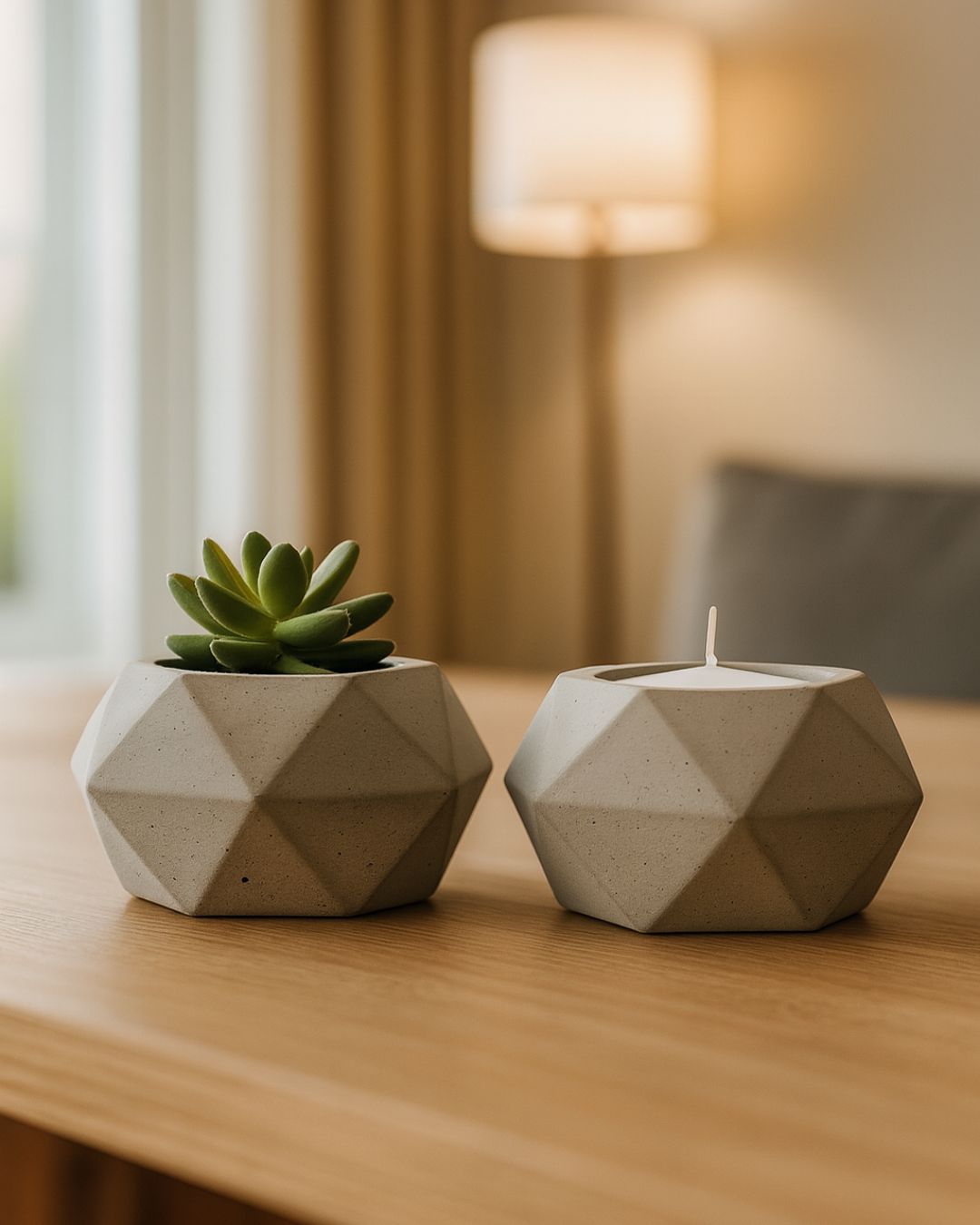 Altıgen Dekoratif Döküm Beton Saksı