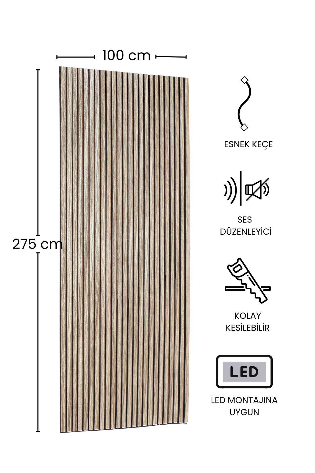 SOMON Akustik Panel 100 x 275 CM Dekoryap