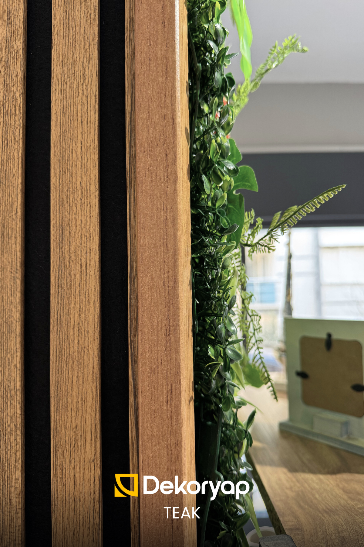 Dekoryap TEAK MDF Lambri Köşebent doğal ahşap dokusu, sıcak teak rengi, duvar köşeleri için dekoratif ve modern bitiş profili