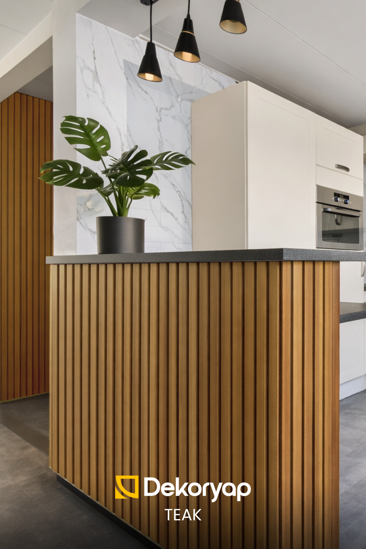 Dekoryap MDF Duvar Paneli TEAK Renk 12 × 275 cm