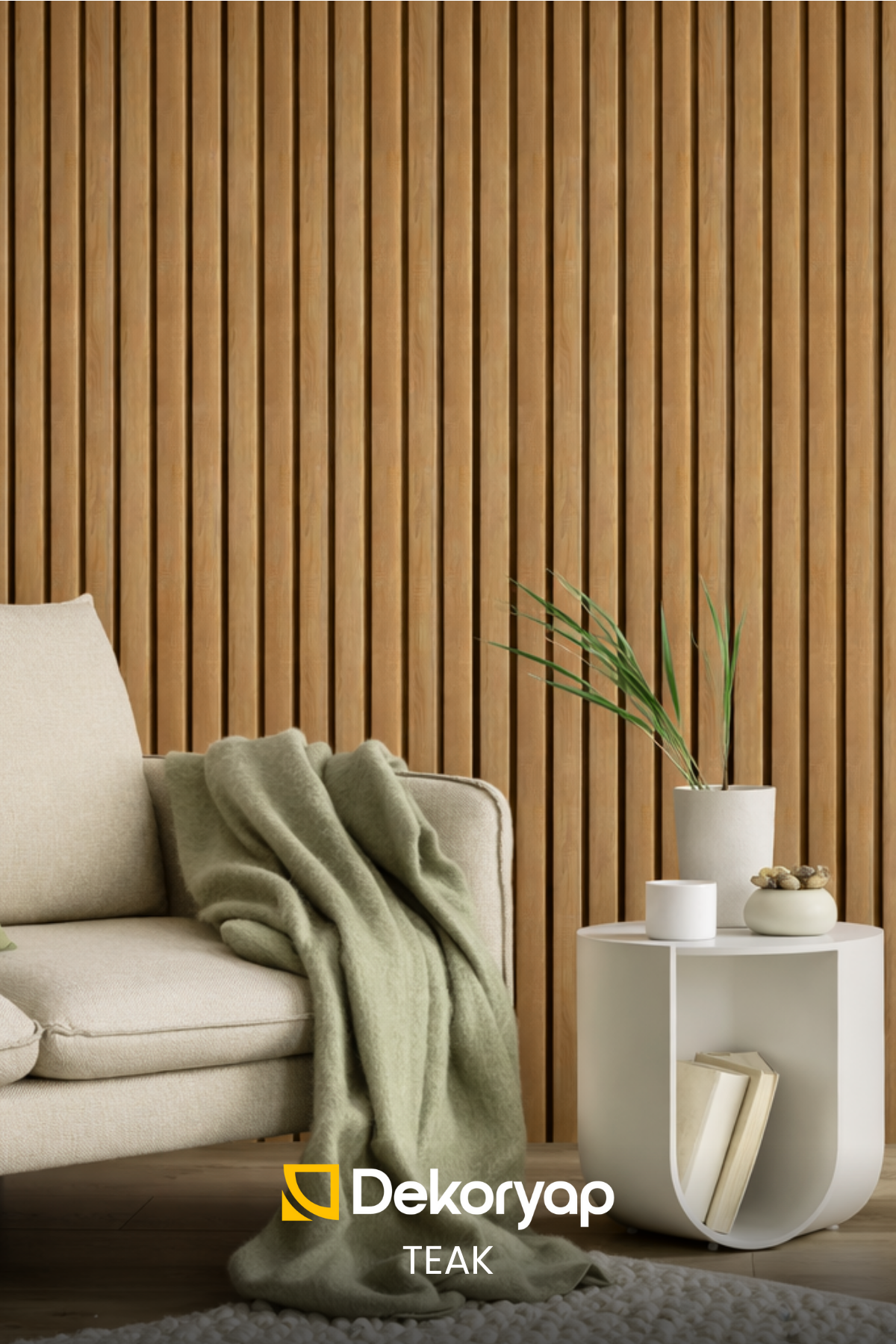 Dekoryap MDF Duvar Paneli TEAK Renk 12 × 275 cm