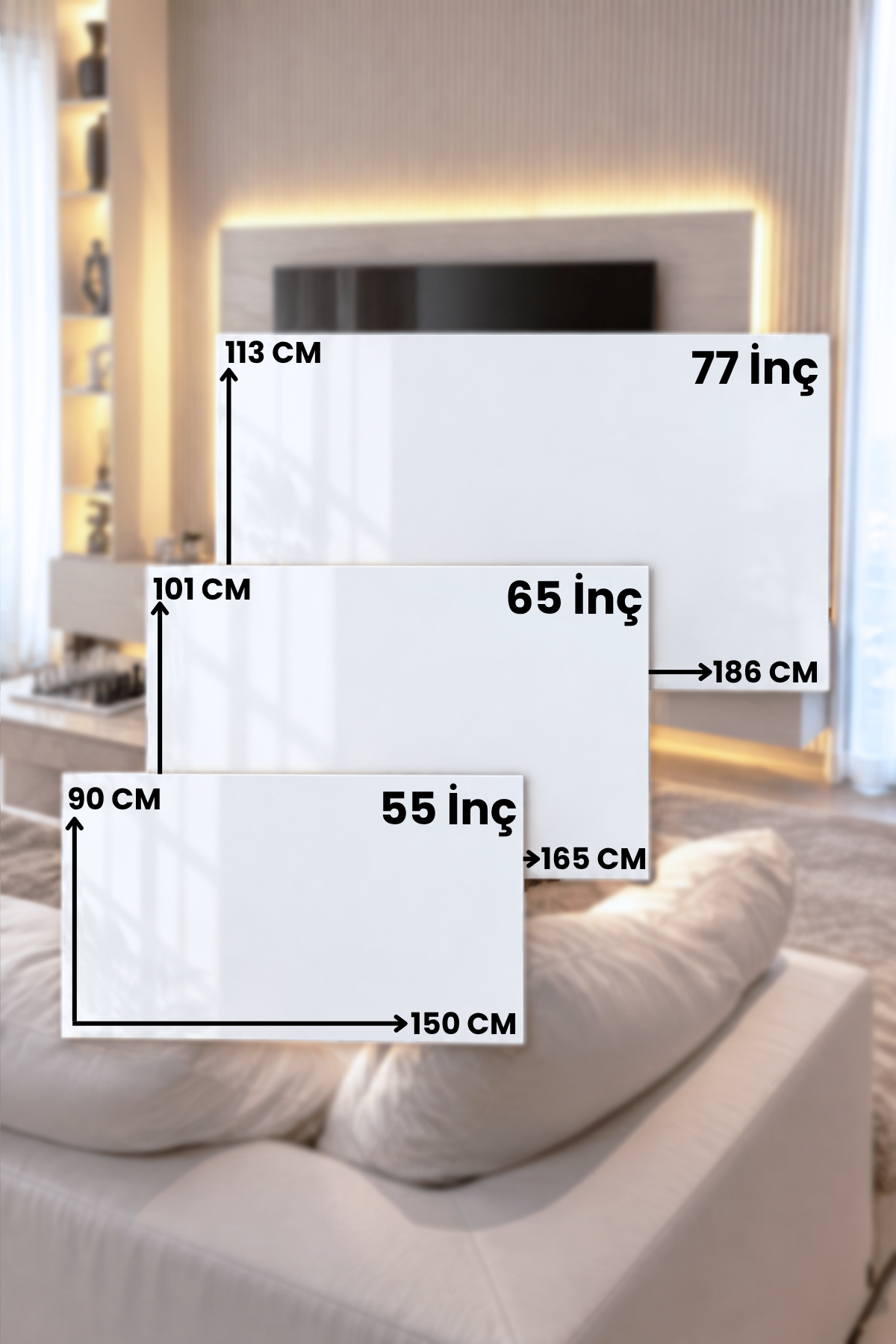 Dekoryap TV Ünitesi Seti |PVC Panel, TV Kasası ve RGB LED Paket