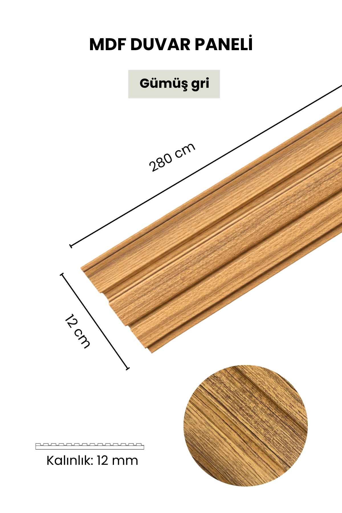 12X275CM MDF Lambri Teak