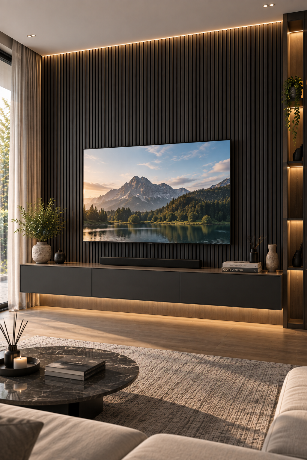 ANTRASİT Premium Akustik Panel 60 x 280 CM
