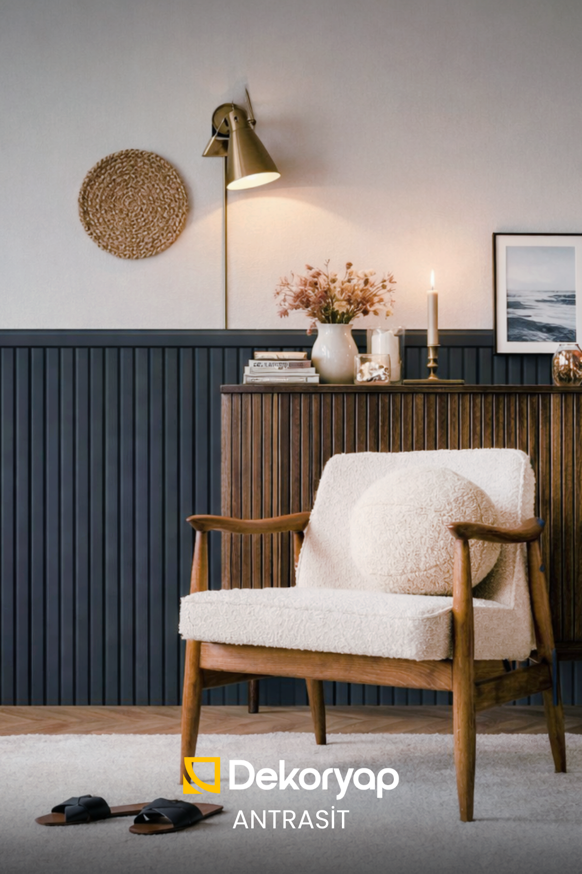 Dekoryap MDF Duvar Paneli ANRASİT Renk