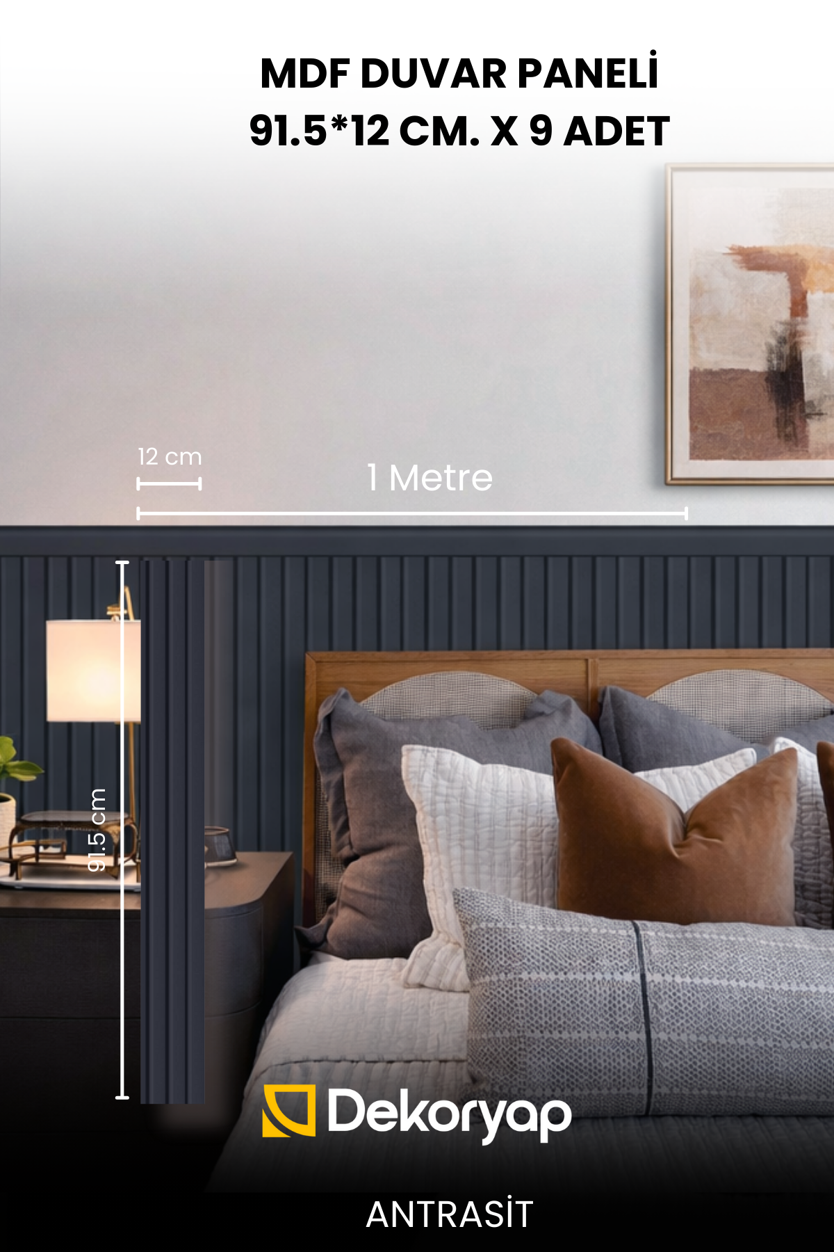 Dekoryap MDF Duvar Paneli ANRASİT Renk