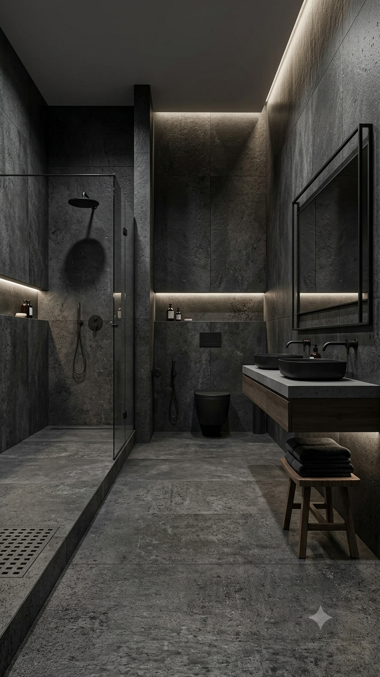 Siyah Obsidyen Taş Desenli Mat PVC Panel 122 x 244 CM