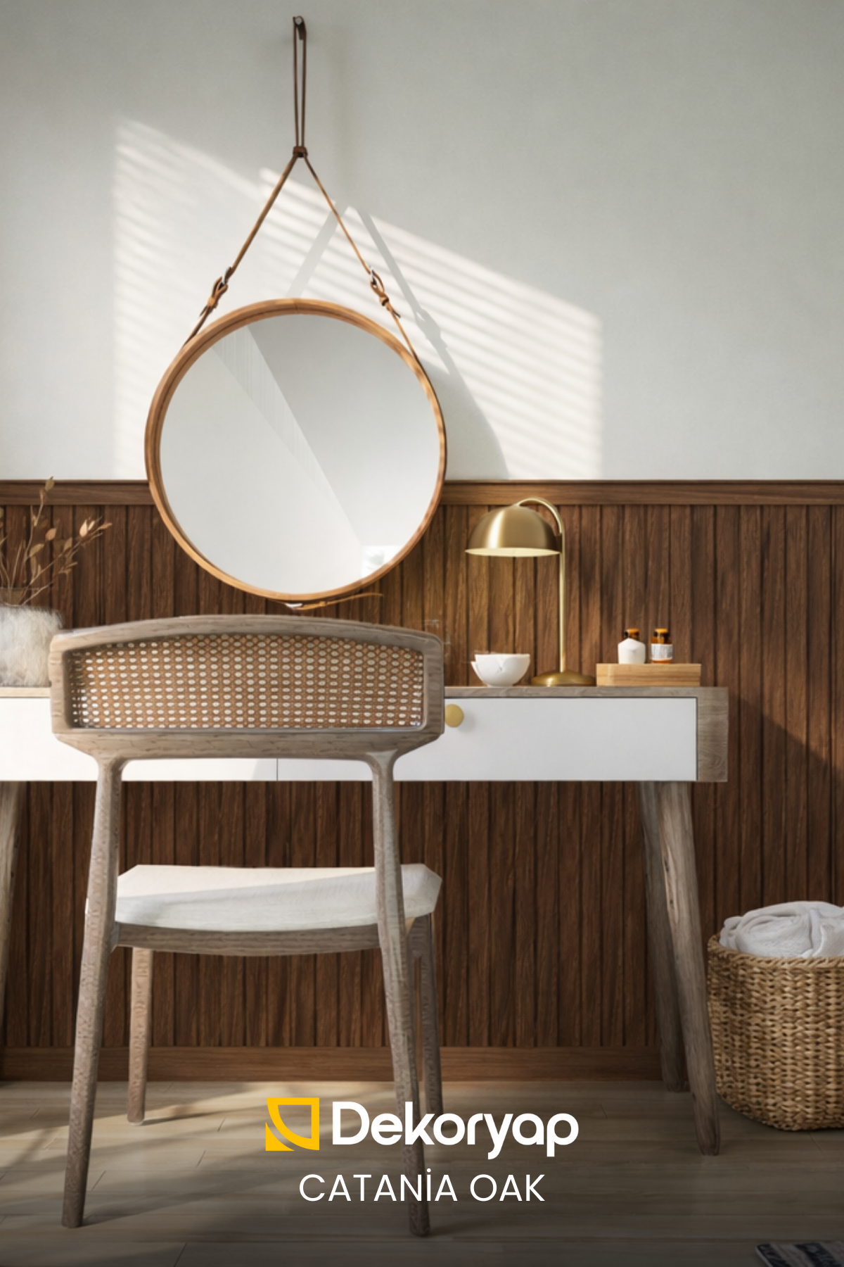 DEKORYAP CATANİA OAK MDF Yarım Duvar Lambri