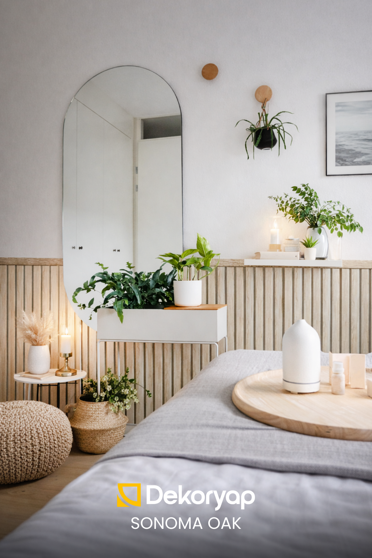 SONOMA OAK MDF Yarım Duvar Lambri