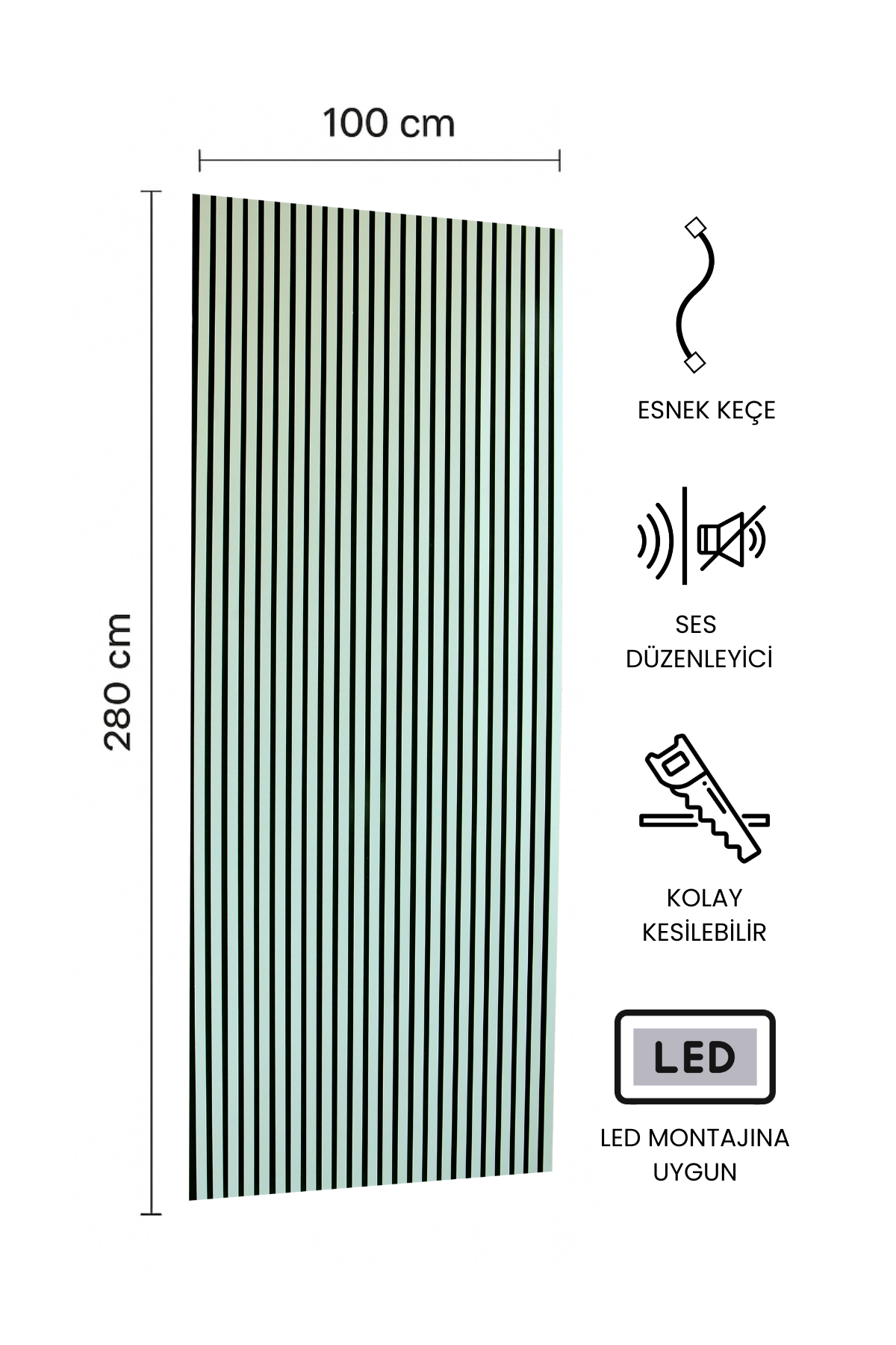 SU YEŞİLİ Akustik Panel 100 x 280 CM - Dekoryap