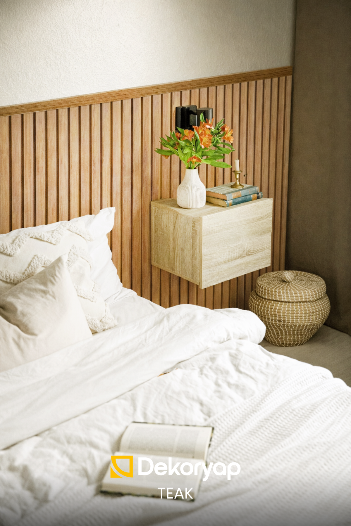 Dekoryap MDF Duvar Paneli TEAK Renk