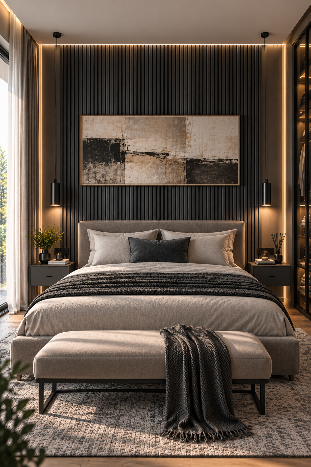 ANTRASİT Premium Akustik Panel 60 x 280 CM
